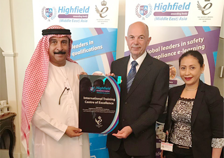 Emirates Group Security received an award from Highfield (Middle East) Asia